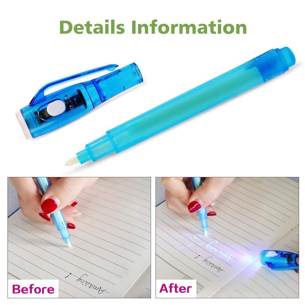 4 Kleuren Creatieve Multifunctionele Pen Onzichtbare Led Kinderen Namaak Pen Populaire Briefpapier Inkt Markeerstift Uv L m7D4