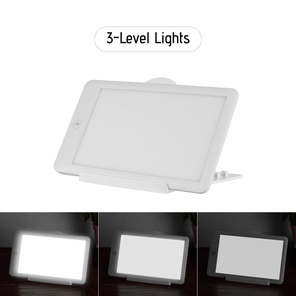 Therapy Energy Lamp Light One-Touch 3-Level Adjustable Brightness Full Spectrum Sunlight Max 32000 Lux LED White Bright Light