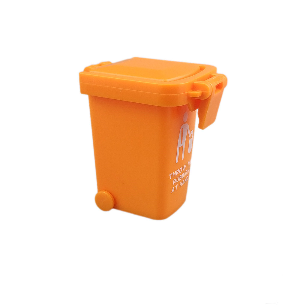Mülleimer Spielzeug Müllwagen Dosen Straßenrand Fahrzeug Behälter Spielzeug Kind Simulation Möbel Miniatur küche DollhouseToys: Orange