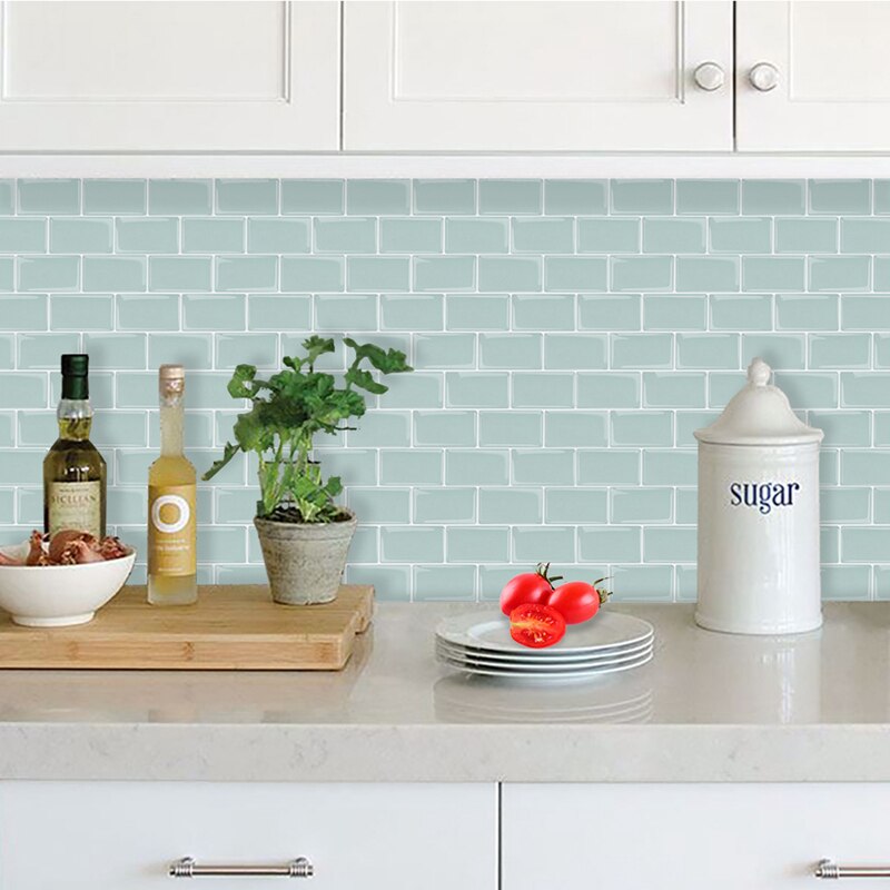 Cocina Backsplash azulejos 12x12 pelar y Stick Auto adhesivo Faux cerámica azulejos 3D pegatina de pared