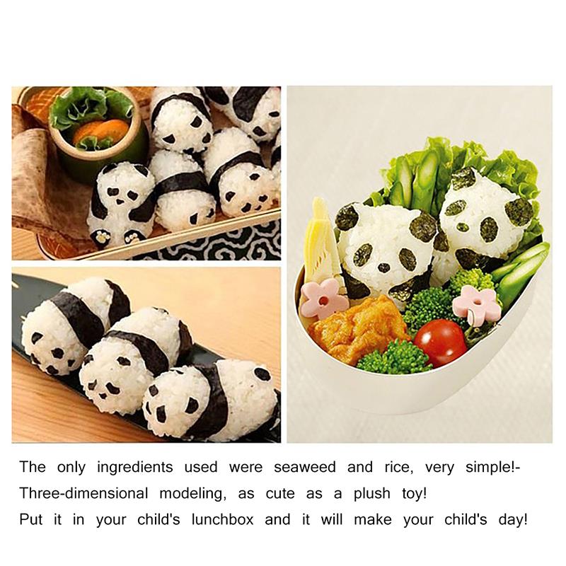1 Set Cute Panda Sushi Rice Mold Decor Cutter Sandwich DIY Tool Japanese Rice Ball Christmas Tree Halloween Pumpkin Molds