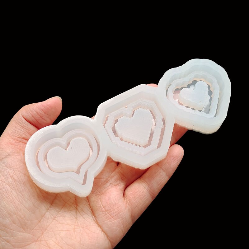 Lille bar shaker fyld diy resin heart shakers charms epoxy resin smykker tilbehør vedhængsforme håndlavede: 6