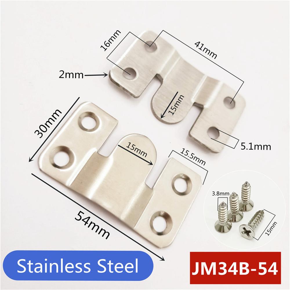 2pcs/lot furniture connecting piece hanging buckle hanging hook stainless steel/Iron brackets mirror frame insert fittings: SS 54mm With screw