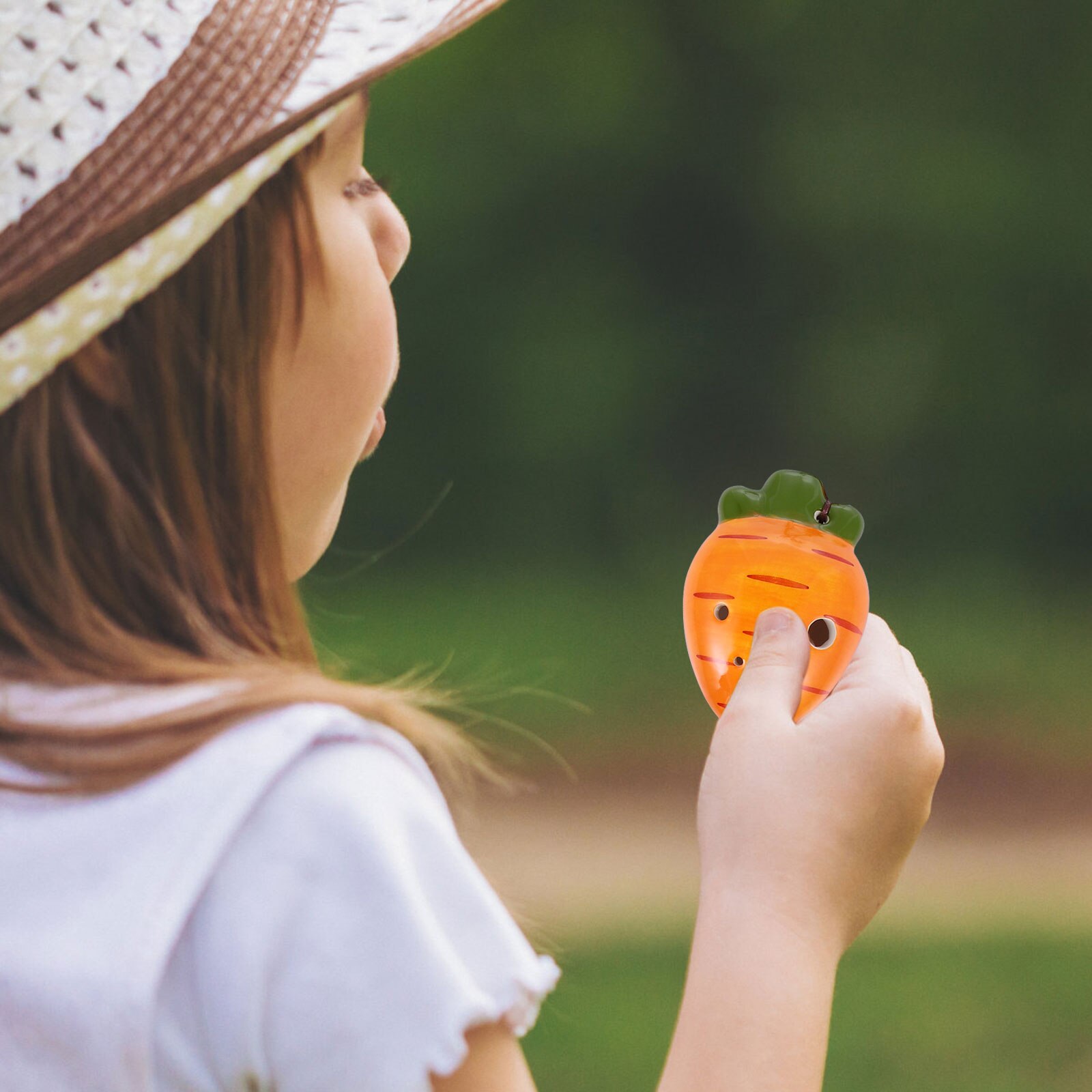 2pcs Cartoon 6 Holes Ceramic Ocarina Carrot Shaped Ocarina For Beginner