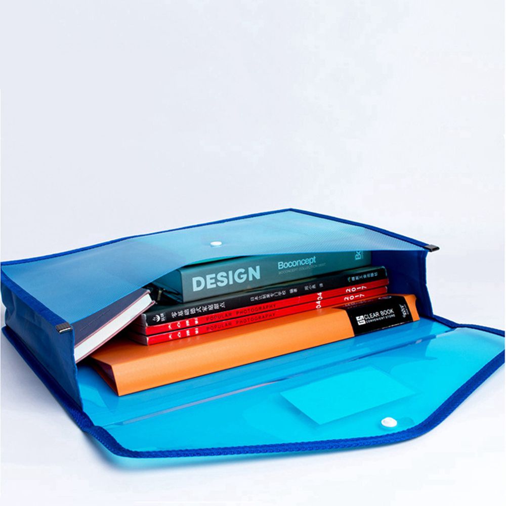Plastic Waterproof File Envelopes with Label Pocket Snap Button School Home Work Office Organization filing folders