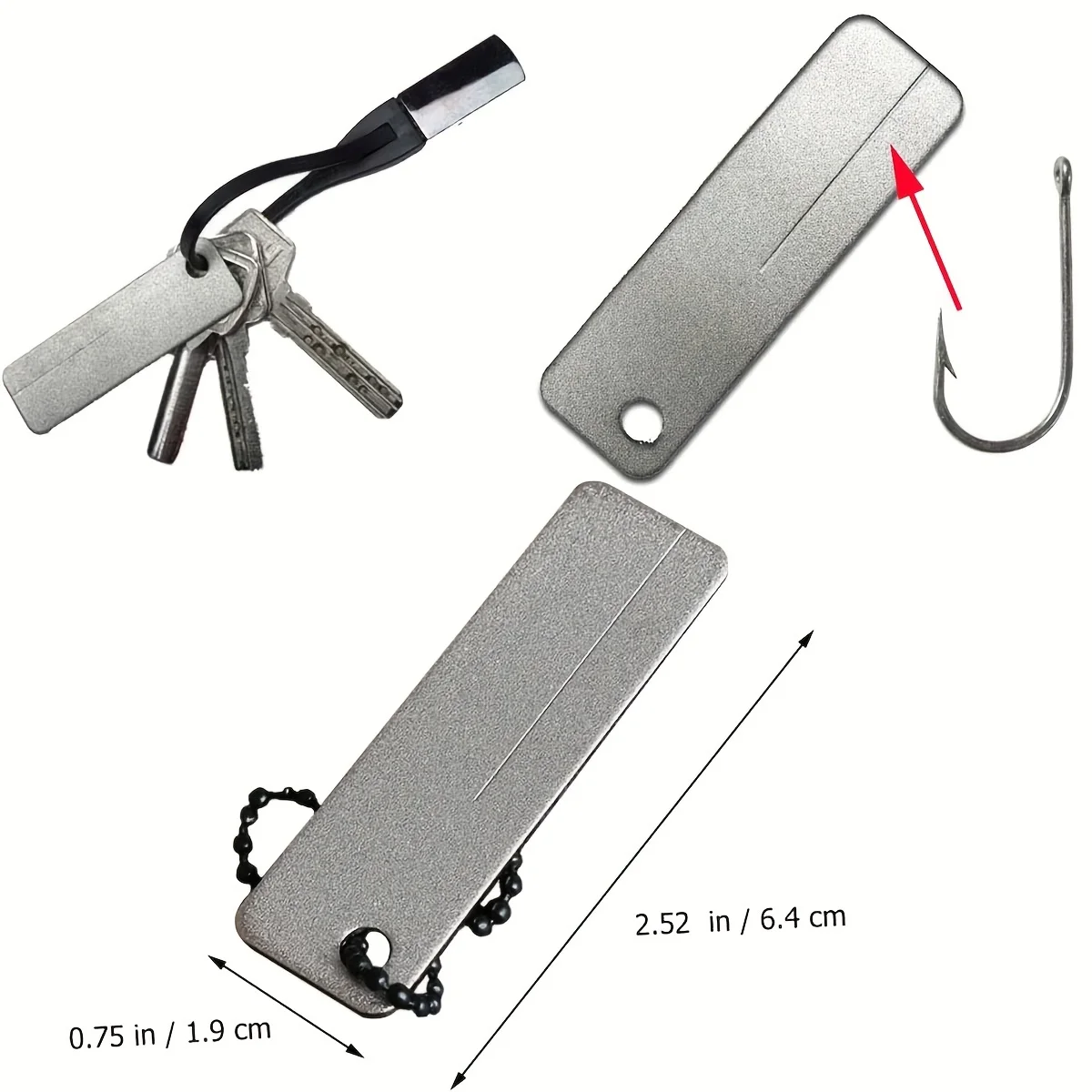 Afilador de cuchillos de piedra de afilar de diamante Mini compacto de doble cara para bolsillo para moler anzuelo para hacer más afilados