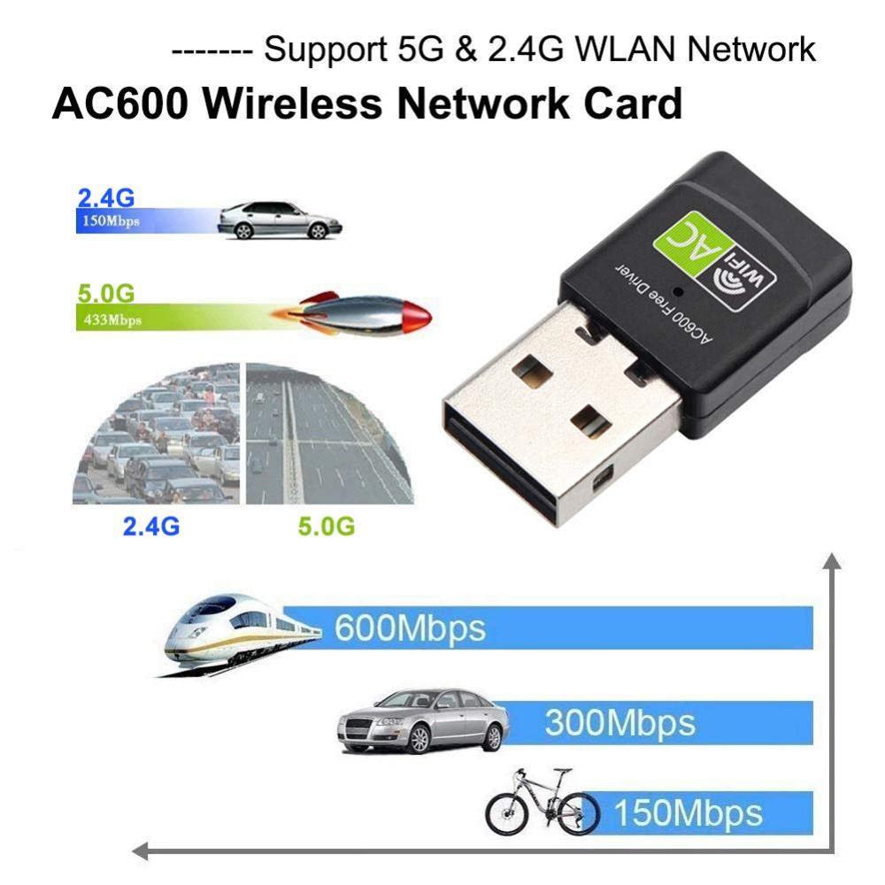 Usb wifi adapter usb ethernet wifi dongle 600 mbps 5 ghz lan usb wi-fi adapter pc antenne wi fi modtager ac trådløst netværkskort