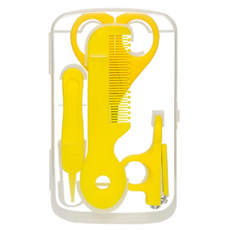 5 teile/satz baby kind nagel trimmer nase reiniger haar pflege kamm sicherheit pflege set tragbare mit box: YELLOW