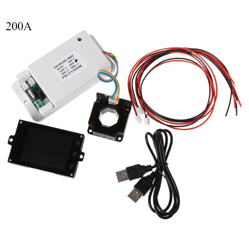 DC 500V 100A 200A 500A Wireless Voltmeter Ammeter Coulometer Battery Power Meter 2.4&#39;&#39; TFT LCD Display Voltage Current Meter