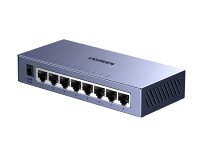 Switch Ethernet UGREEN a 8 Porte Gigabit, Splitter Plug&Play, Montabile a Parete e da Scrivania, Hub di Rete Non Gestito, Accessori: nero