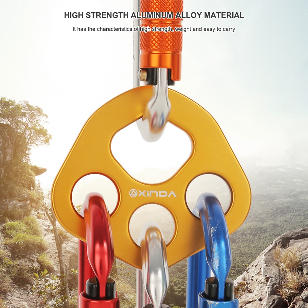 Xinda Anchor Divider Plate Survival 30kN Rock 4 Hole Force Plate Rope Climbing Device for Family Outdoor Camping Accessories