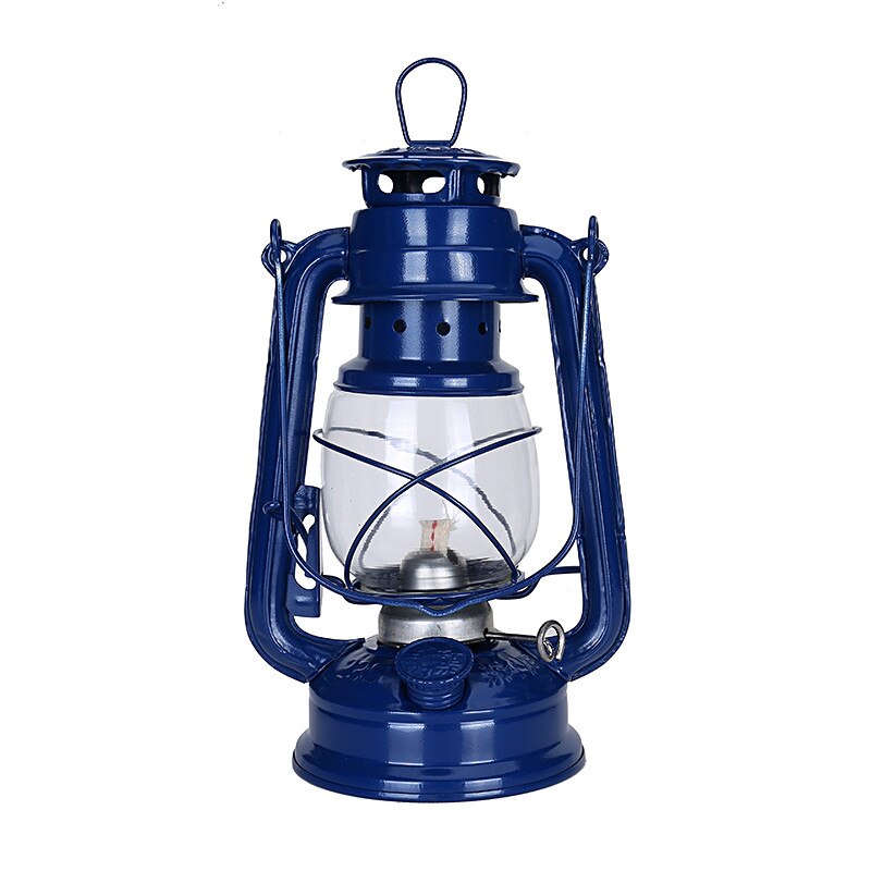 Lampe Kerosene rétro classique de 25cm, 6 couleurs, 235, lanterne à intensité réglable, mèche, lumières portables, ornement: Height25cmLight blue