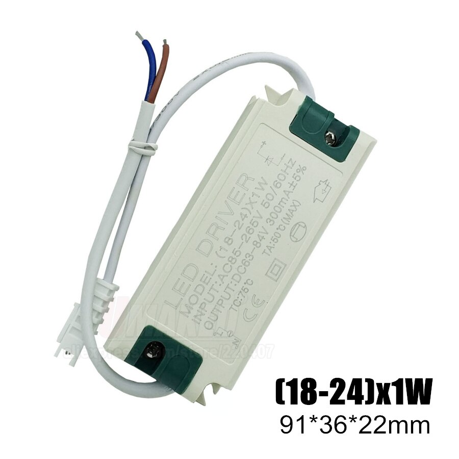 1-36 W Sichere Kunststoff Shell Led-treiber Eingang AC90-265V Licht Transformator Konstante Strom 300mA Netzteil Adapter für led Lampen: (18-24)x1W / 1PC