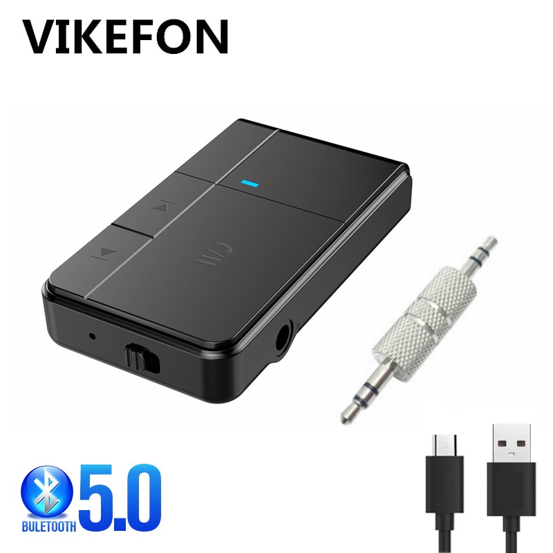 Vikefon Bluetooth Ontvanger Auto On Off Bluetooth 5.0 4.2 3.5Mm Aux Jack Draadloze Adapter Handsfree Bellen Met Microfoon Voor auto Kit Tv