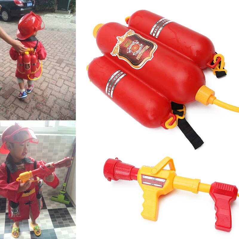 Children Fireman Backpack Nozzle Water Gun Beach Outdoor Toy Extinguisher Soaker