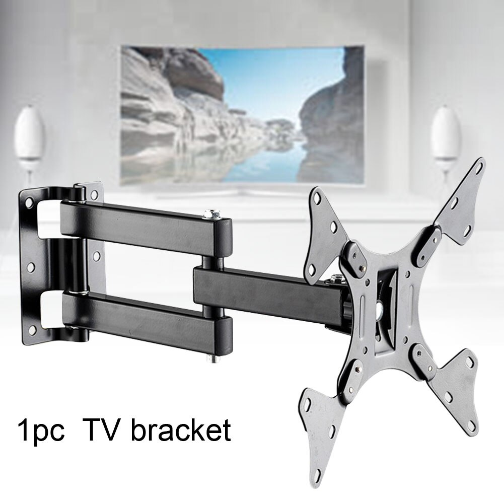 Hanging Universal Adjustable Angle 14-37 Inch Rotatable Home Wall Mount Frame Support Stable Bedroom Steel Plate TV Bracket