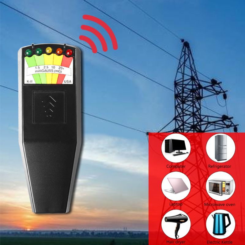 EMF Meter Electromagnetic Field Radiation Detector Portable Digital LCD Tester