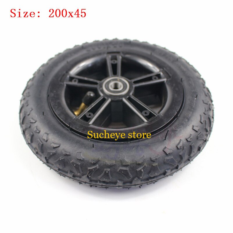 200X40 Wheels 8 Inch Rubber Tires and Wheel Hub Fits Folding Bicycle Electric Scooter Motorcycle Baby's Car