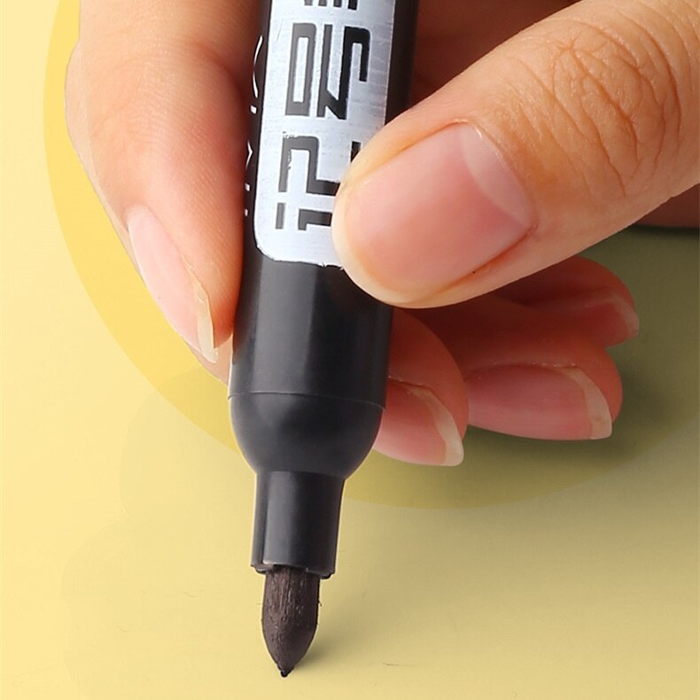 12 pcs Permanent Markers, Fine Point, Black/Red