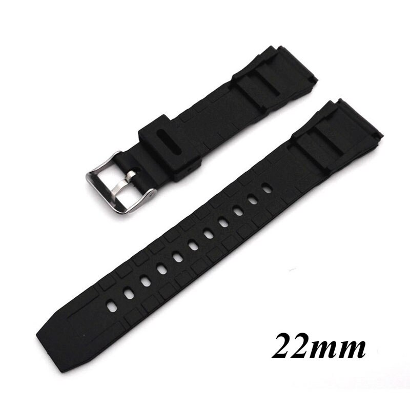 Silicone Rubber Watch Strap Band Deployment Buckle Diver Waterproof 18mm/20mm/22mm: 22mm