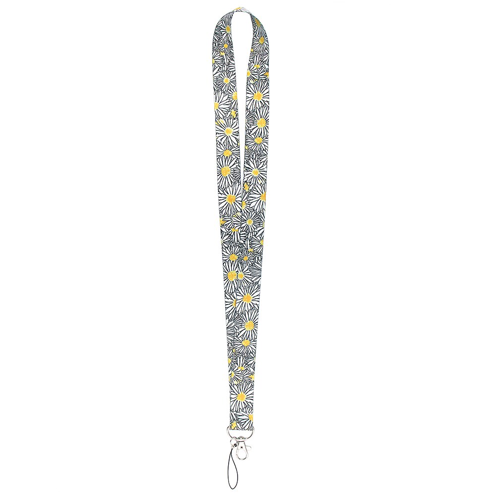 Ransitute R1199 Daisy Bloem Schilderij Kunst Sleutelhanger Lanyard Neck Strap Voor Telefoon Keys Id Card Lanyards