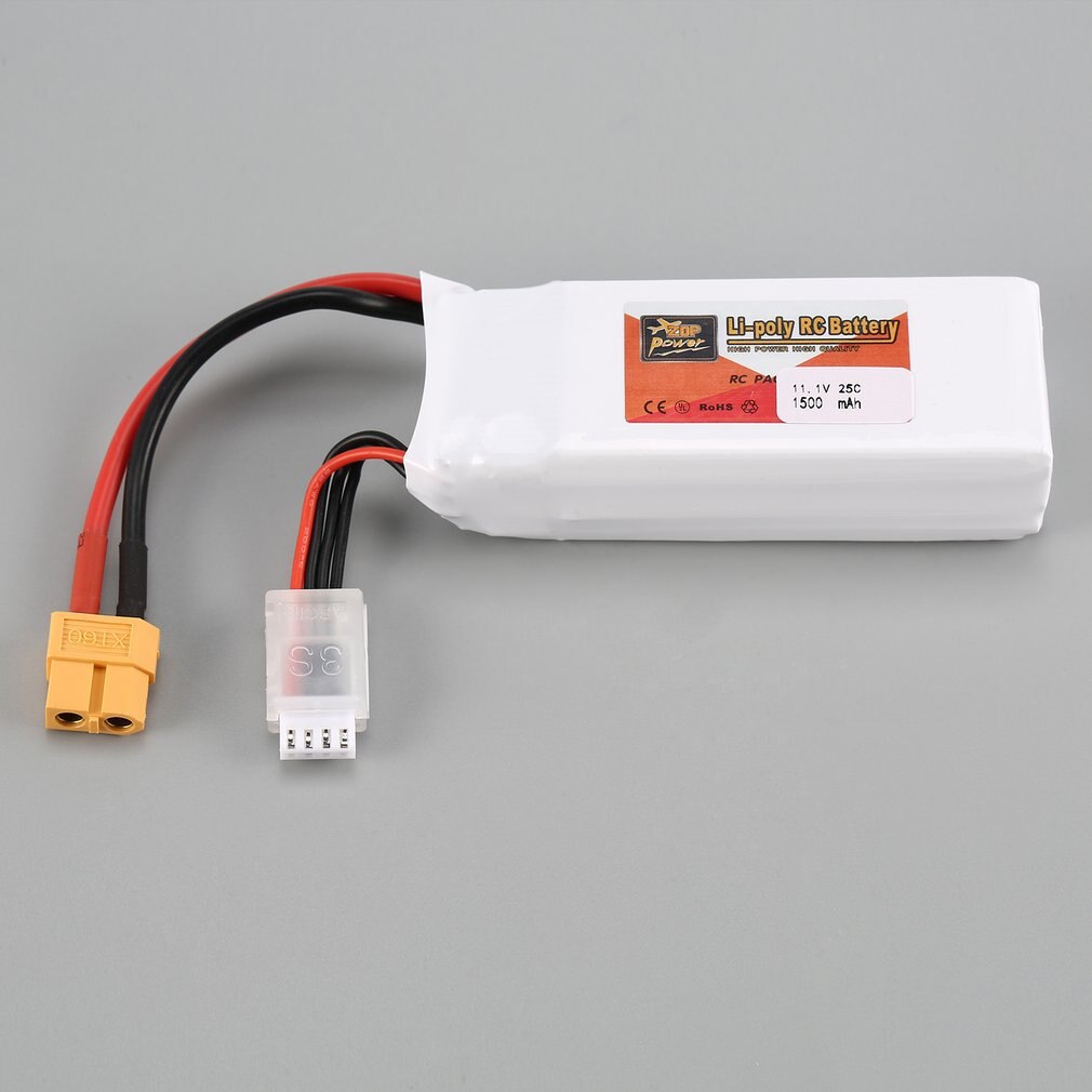 Zop power 3s 11.1v 1500 mah 25c batteri  xt60 stik genopladeligt lipo batteri