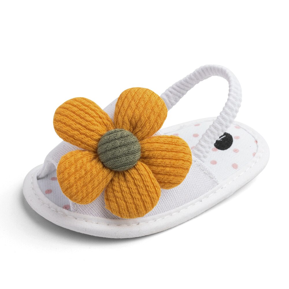 Zomer Zonnebloem Baby Sandalen Zachte Bodem Peuter Schoenen 0-1 Jaar Oude Baby Meisjes Baby Schoenen Meisjes baby Boy Schoenen: yellow flower / 12cm