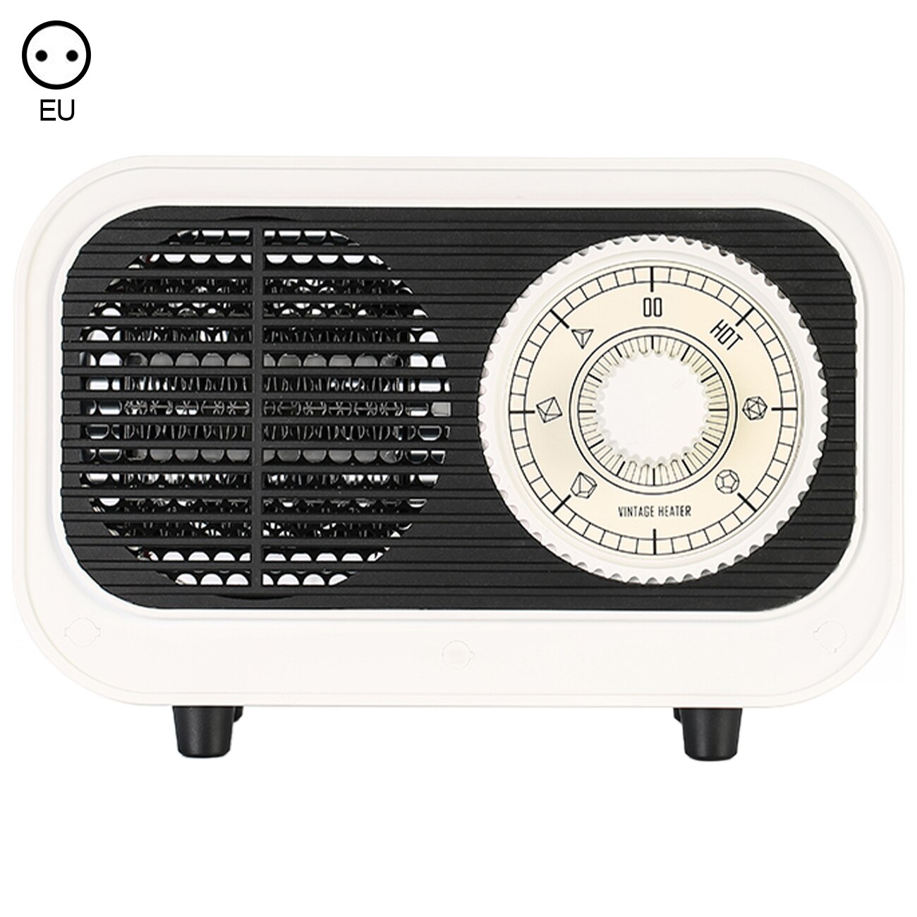 Electric Heater PTC Ceramic Mini Heater Overheat Protection Thermostat Control Tip-Over Protection Portable Office Home Heater: Black EU