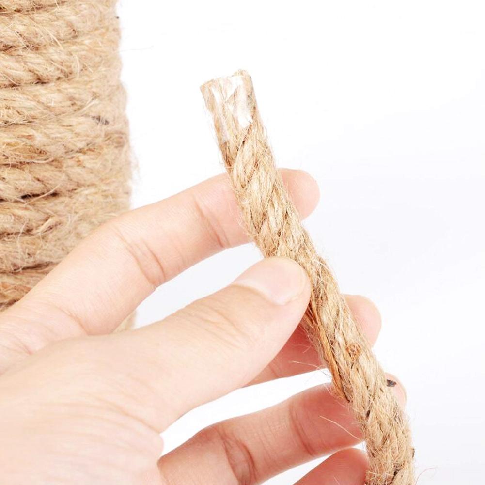 10M Natuurlijke Sisal Touw Voor Kat Klimrek Diy Handgemaakte 4-10Mm Jute Touw Lamp Decoratie Touw bureau Benen Binding Hennep Touwen