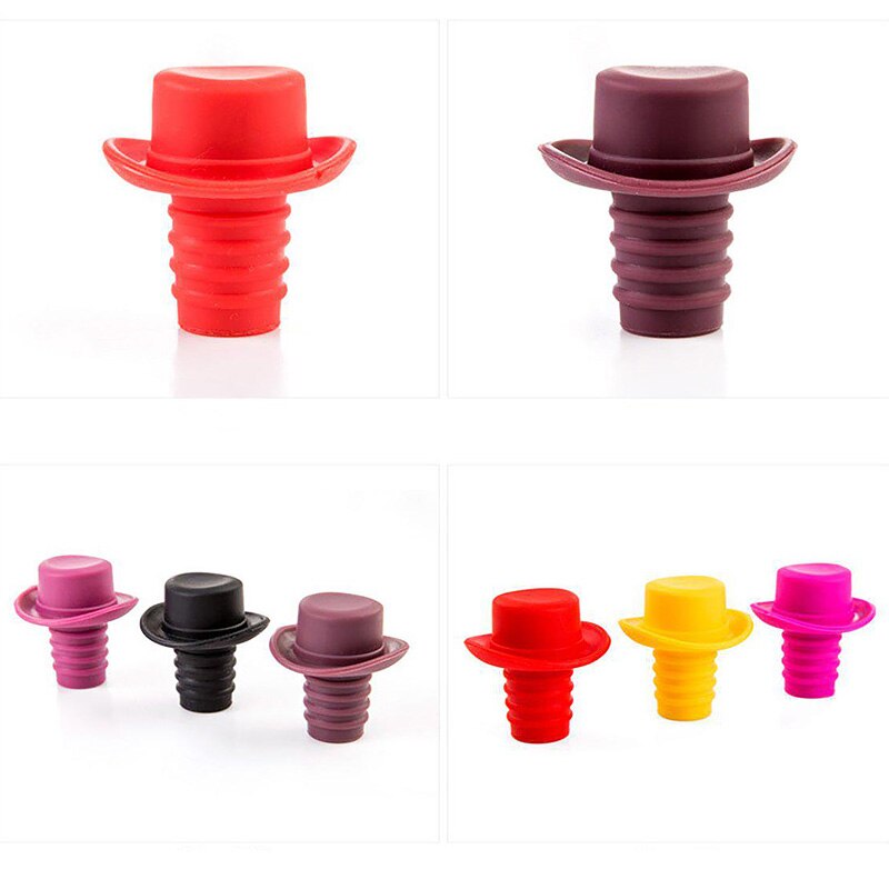 Bouchon de vin chapeau formel bière Soda bouchon de bouteille en liège couvercle drôle bouchon de bouteille Silicone cuisine barre fournitures barre outils