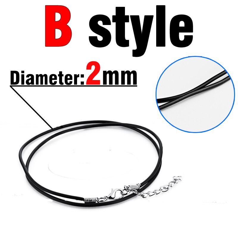 MNWT PU skórzany sznur smycz wisiorek stal nierdzewna Homar Zamek czarny moda mężczyźni/kobieta choker lina naszyjnik 1.4/1.5/2mm: B styl diameter 2