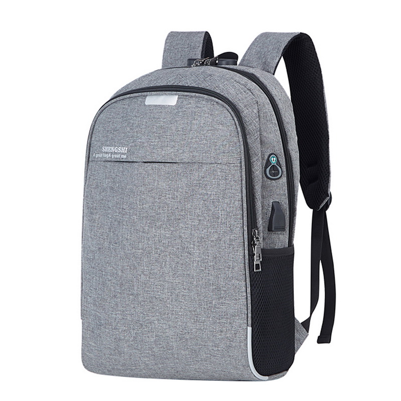 Scione Anti-theft Bag Men Laptop Rucksack Travel Backpack Men Large Capacity Business USB College Student School Shoulder Bag: Gray