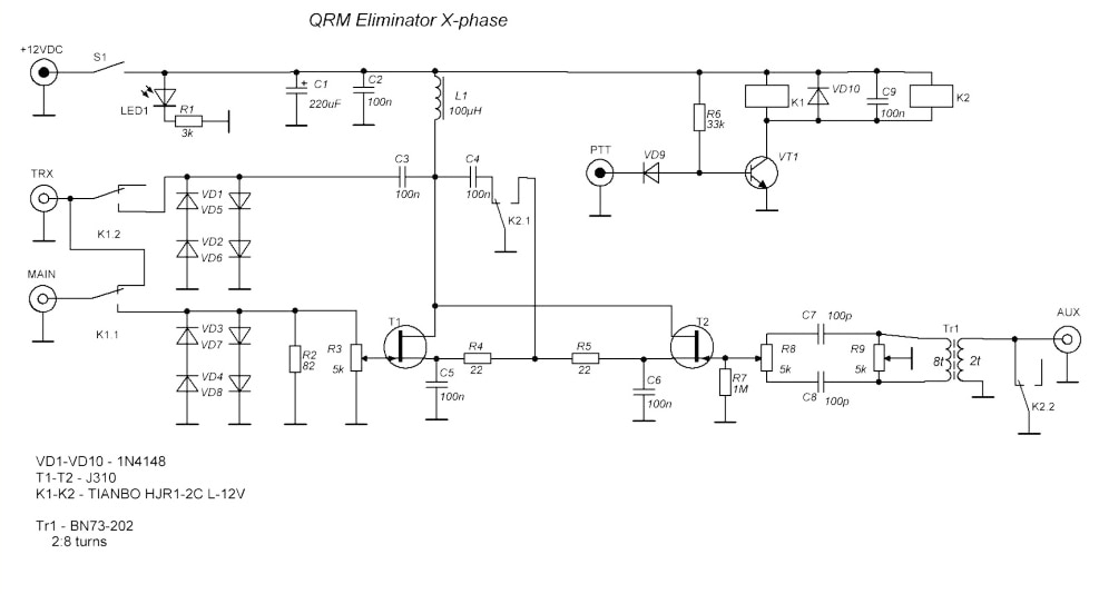 Qrm eliminator x-fase 1 mhz  til 30 mhz hf bånd  h199