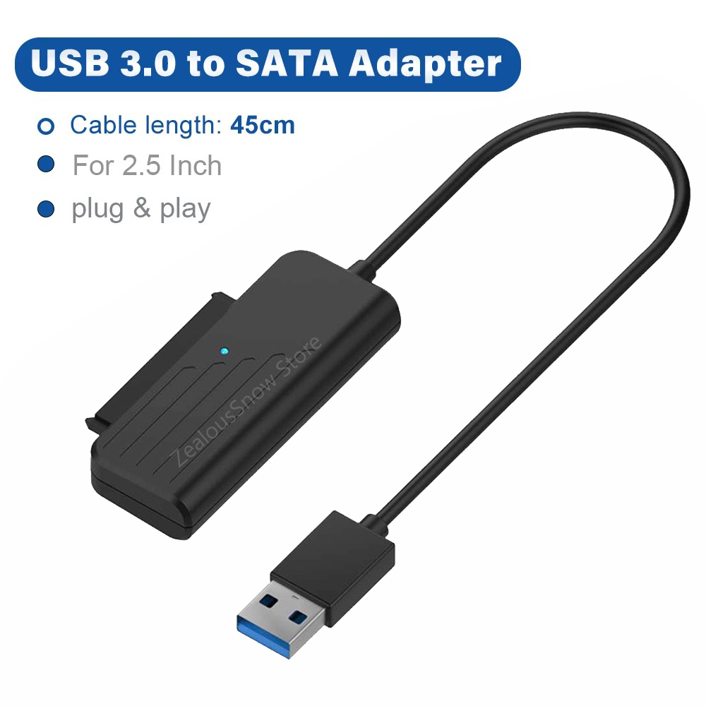 USB 3.2 3.0 to SATA III Adapter Converter Cable Digital display Case for 2.5/3.5-Inch SSD HDD Hard Drive External for Laptop PC: grey