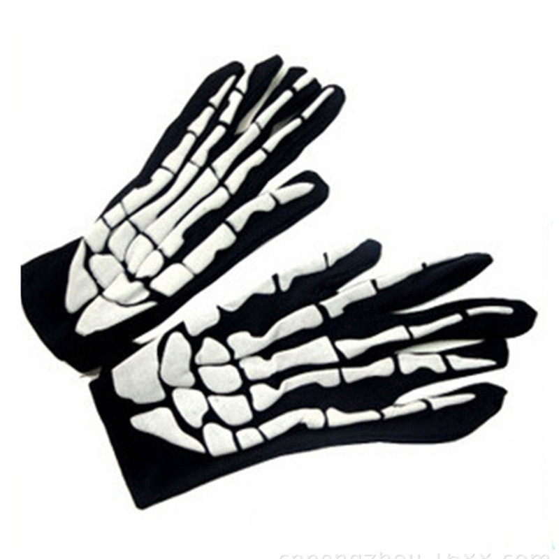 Halloween Horror Skull Claw Bone Skelet Goth Racing Volledige Handschoenen Handschoenen guantes eldiven handschoenen 40FE18