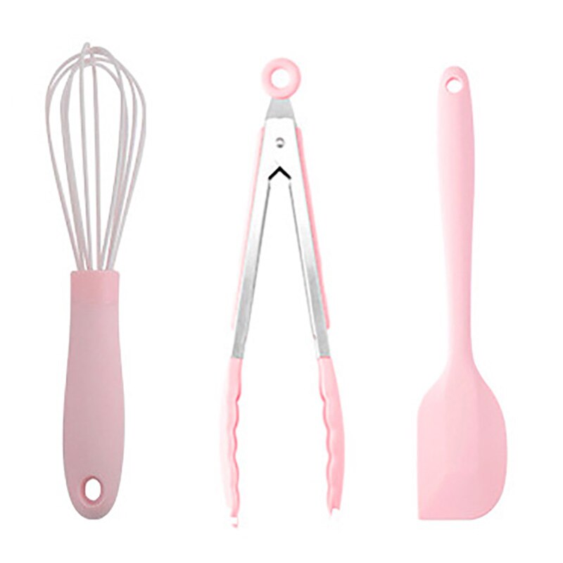 Roze Siliconen Keukengerei Sets Kawaii Voor Gerechten Gereedschap Accessoires Hoge Temperatuur Weerstand Vrij Combineren: Type 2