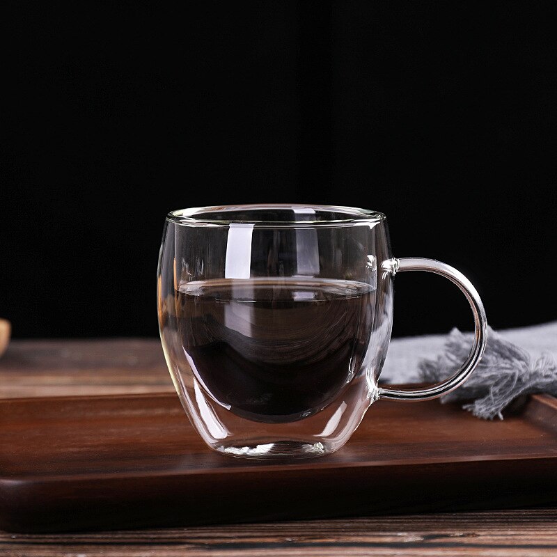 Gennemsigtigt glas kaffekop mælk whisky te øl dobbelt varmebestandig cocktail vodka vin krus drinkware tumbler kopper