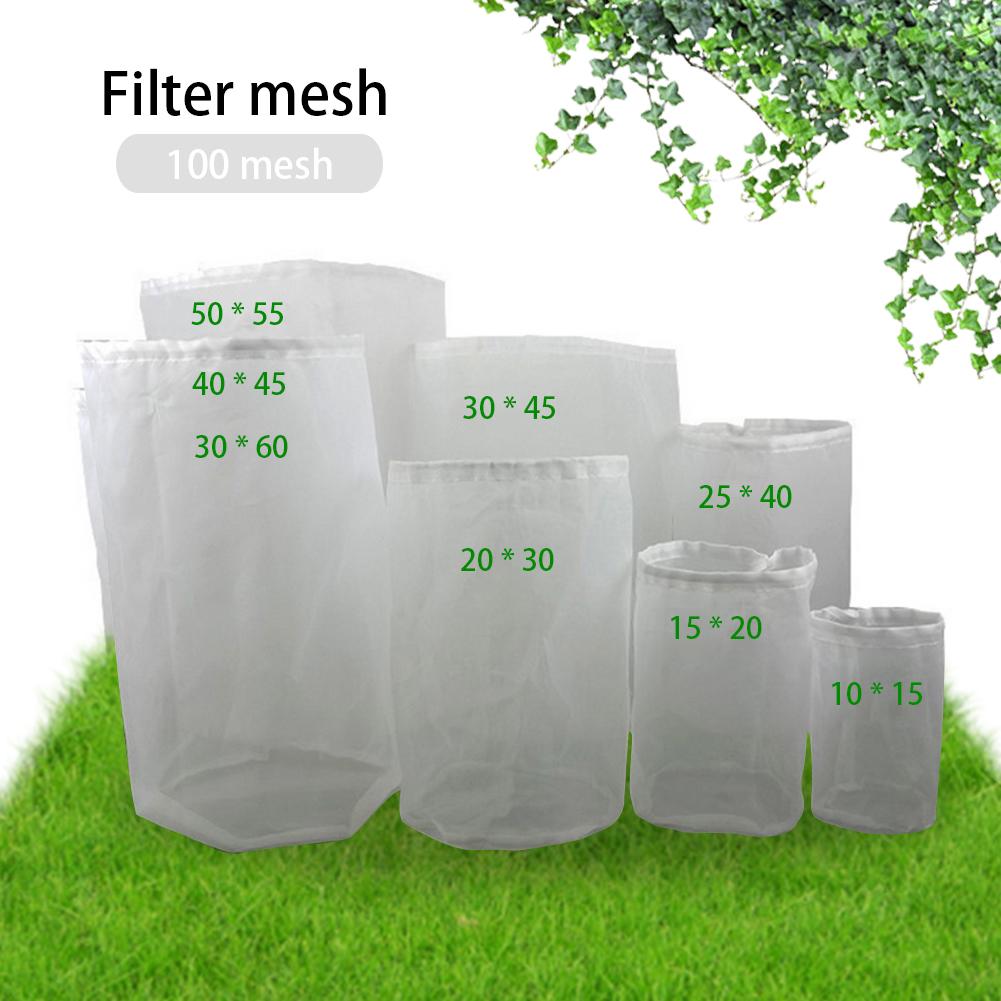 100 Gittergewebe Wiederverwendbare Hause Bierbrauen Wein Filter Tasche 8 Größen Nylon Netz Sieb Tee Muttern Saft Milch Filter Tasche Bahre brouwen