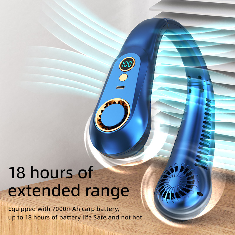Xiaomi ventilateur de cou suspendu type-c affichage numérique LED Rechargeable refroidissement rapide réfrigération Portable extérieure ventilateur silencieux sans lame