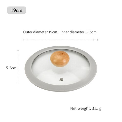 Tapa de vidrio templado multifuncional, olla a prueba de explosiones, visualización a prueba de gotas, borde de silicona, utensilios de cocina, piezas de utensilios de cocina: M