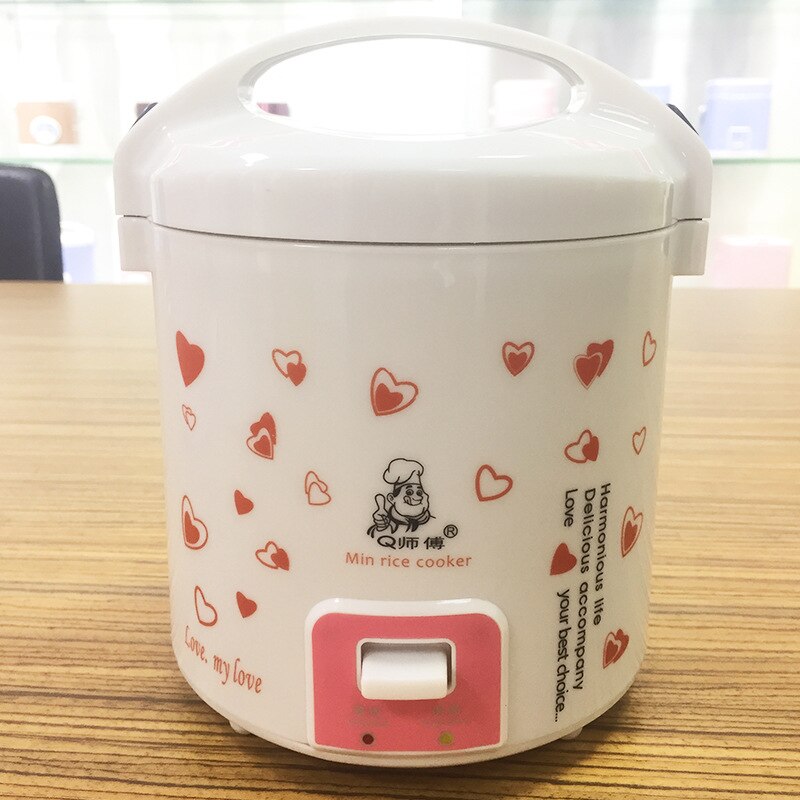 Small Kitchen Appliance Portable Rice Cooker Electric 1L Cooker One Cup Rice Cooker Mini for 1-2 Person: White-2