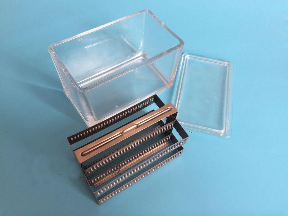 Rectangle Glass Staining Jar can hold 60 pieces glass slide Laboratory Consumables (without Staining rack)
