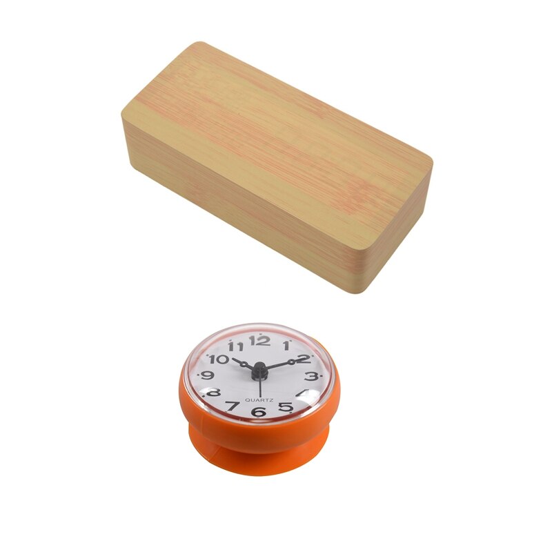 2 Pcs Led Alarm Clock, LED Digital Alarm Clock Wooden &amp; Orange: Default Title