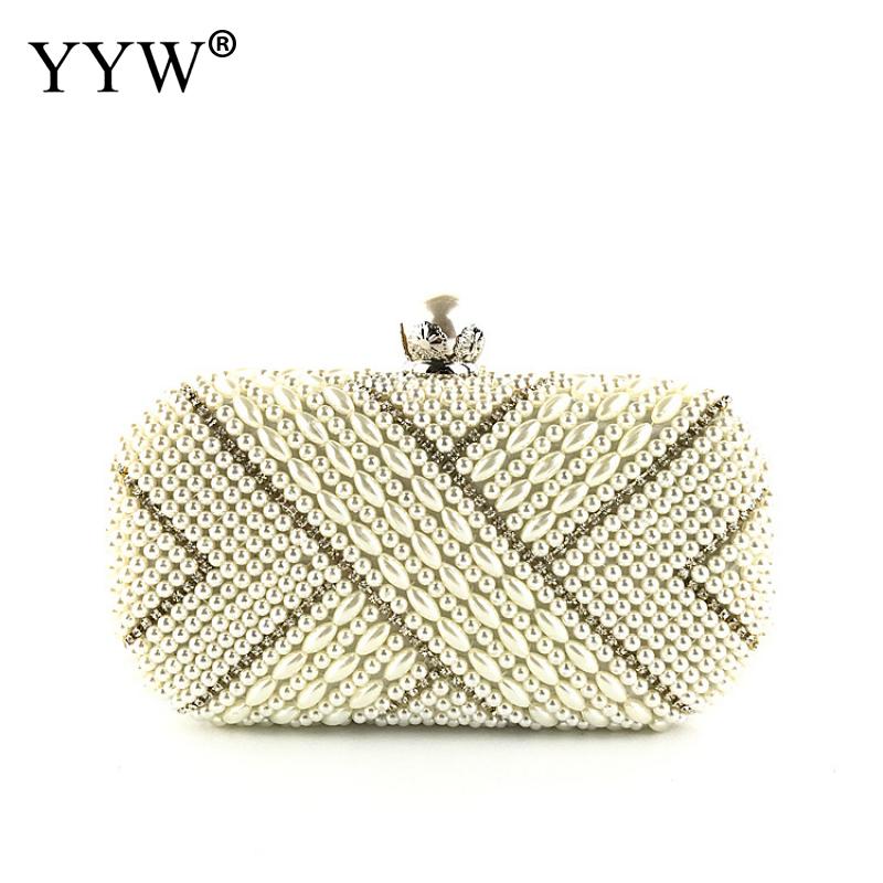 Bruiloft Kraal Handtas Koppelingen Lady Wedding Portemonnees Party Purse Rhinestone Zakken Kristal Avondtasje Parel Clutch Bag Doos Voor Vrouwen