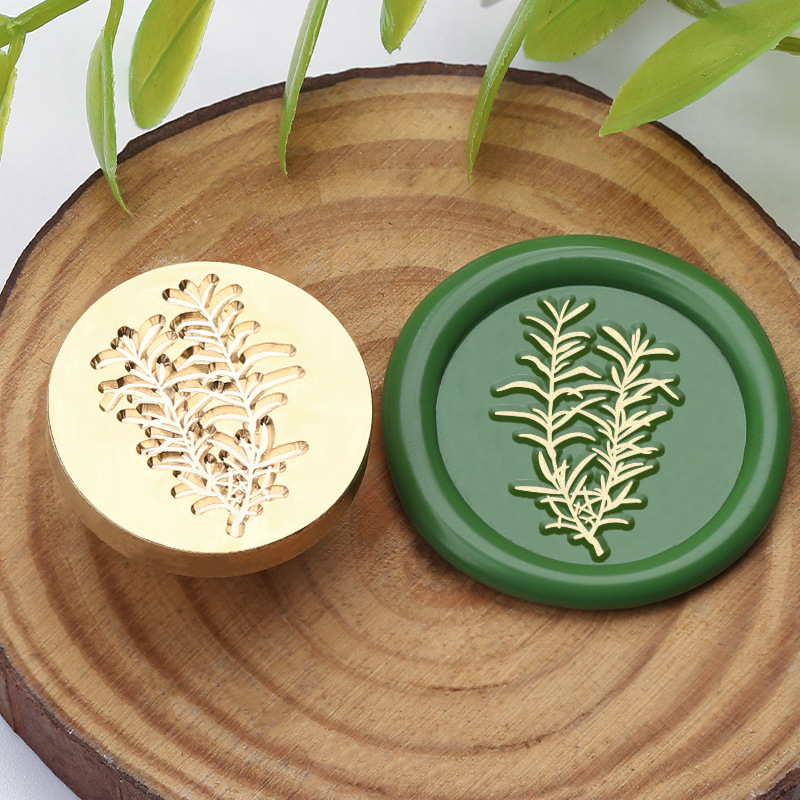 1pc 25mm plant bloem waszegelstempel sluitstempelkop voor kaarten enveloppen trouwuitnodigingen verpakkingen scrapbooking: Lichtgeel