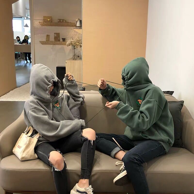 Hoodies heren grappig bedrukt winter verdikking capuchon koppels chic casual heren pullover dagelijks all-match oversize 2xl streetwear