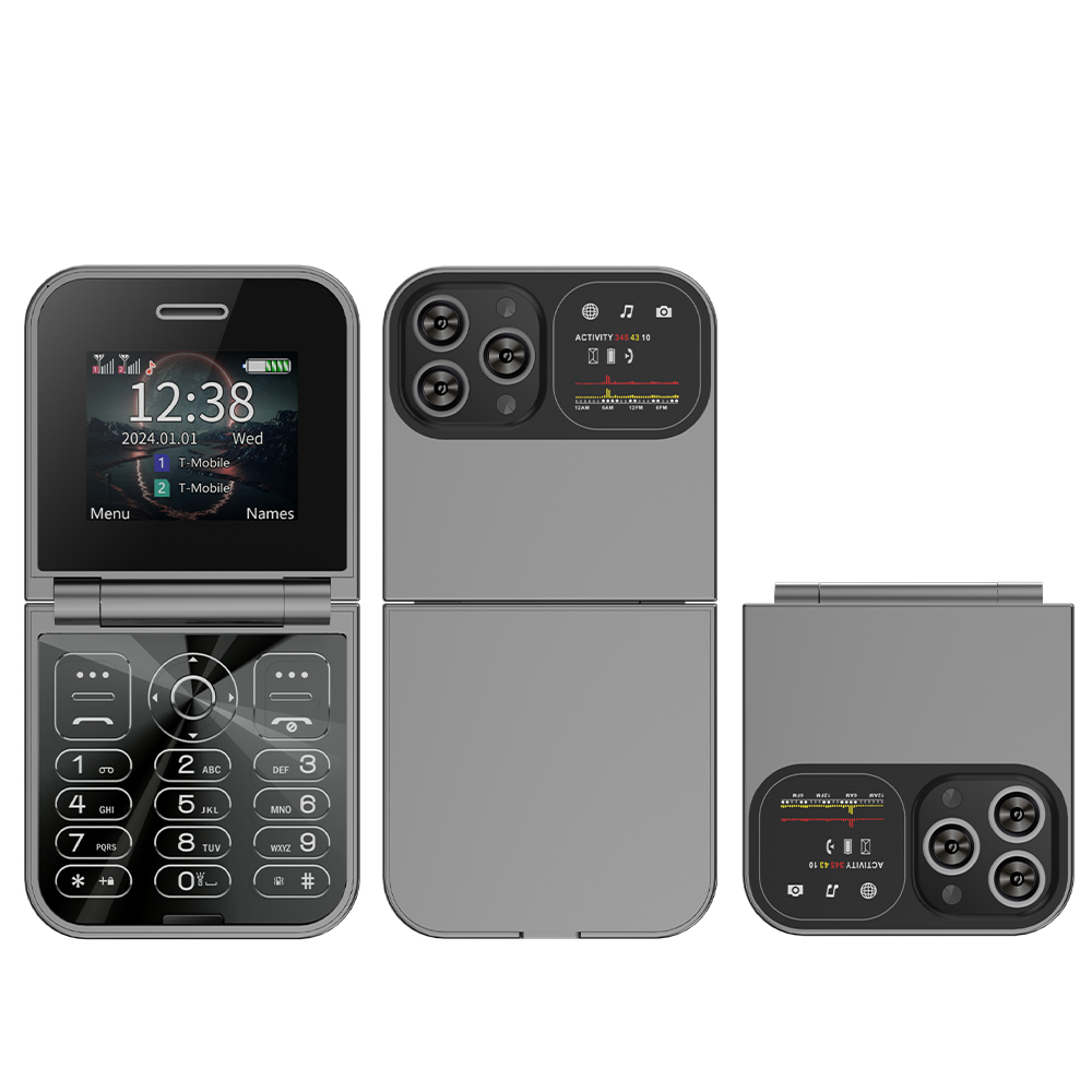 SERVO Classic Small Flip Teléfono móvil 2G Tarjeta SIM dual Lista negra Velocidad Dial Pantalla de 2,0" 180 ° Teléfonos móviles con botón plegable Nueva actualización: Blanco