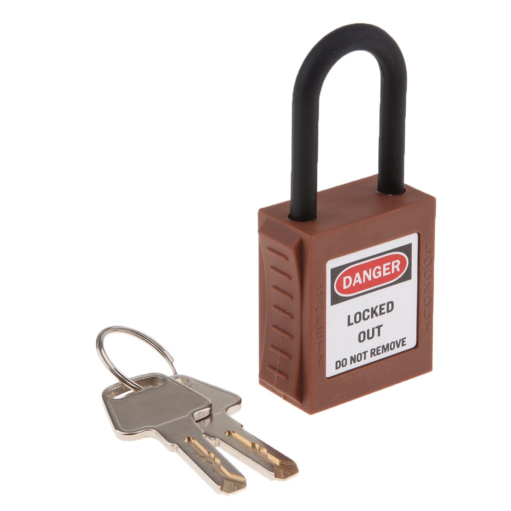Safety Lockout Padlock Lockout Nylon Lock beam, Engineering Plastic Lock Body for Machine Manufacturing Industry: Brown
