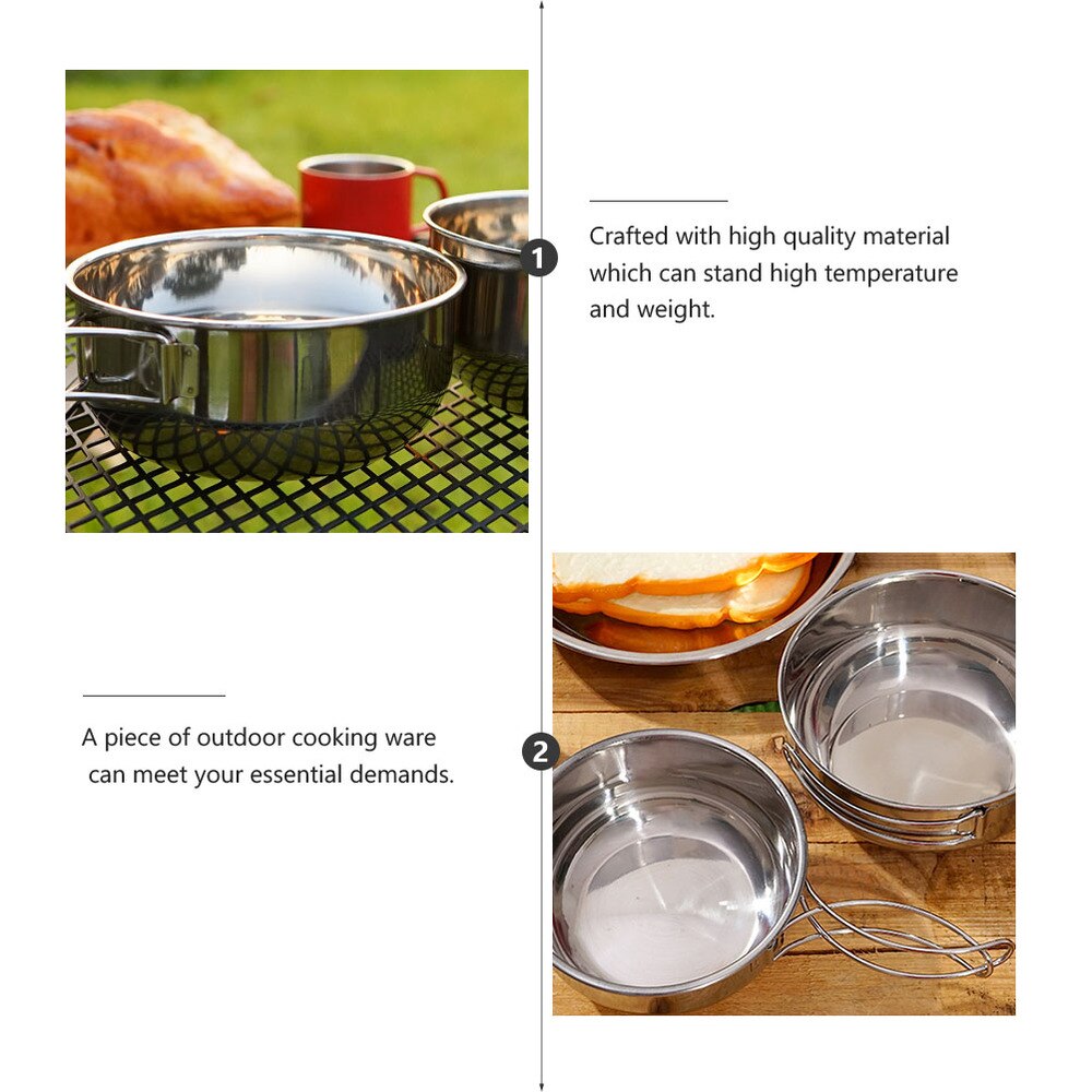 1Pc Outdoor Camping Pot Convenient Practical Durable Cookware Cook Utensils Camping Accessories for BBQ Outdoor Camping
