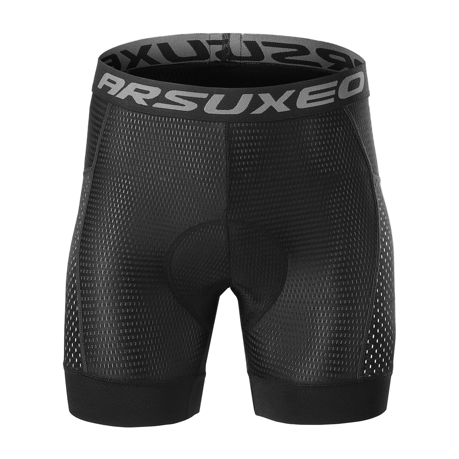 Arsuxeo Men&#39;s Shorts Cycling Underwear Shorts 5D Gel Padded Quick Dry Shockproof MTB Bike Bicycle Riding Shorts Ciclismo Ropa: black / XXL